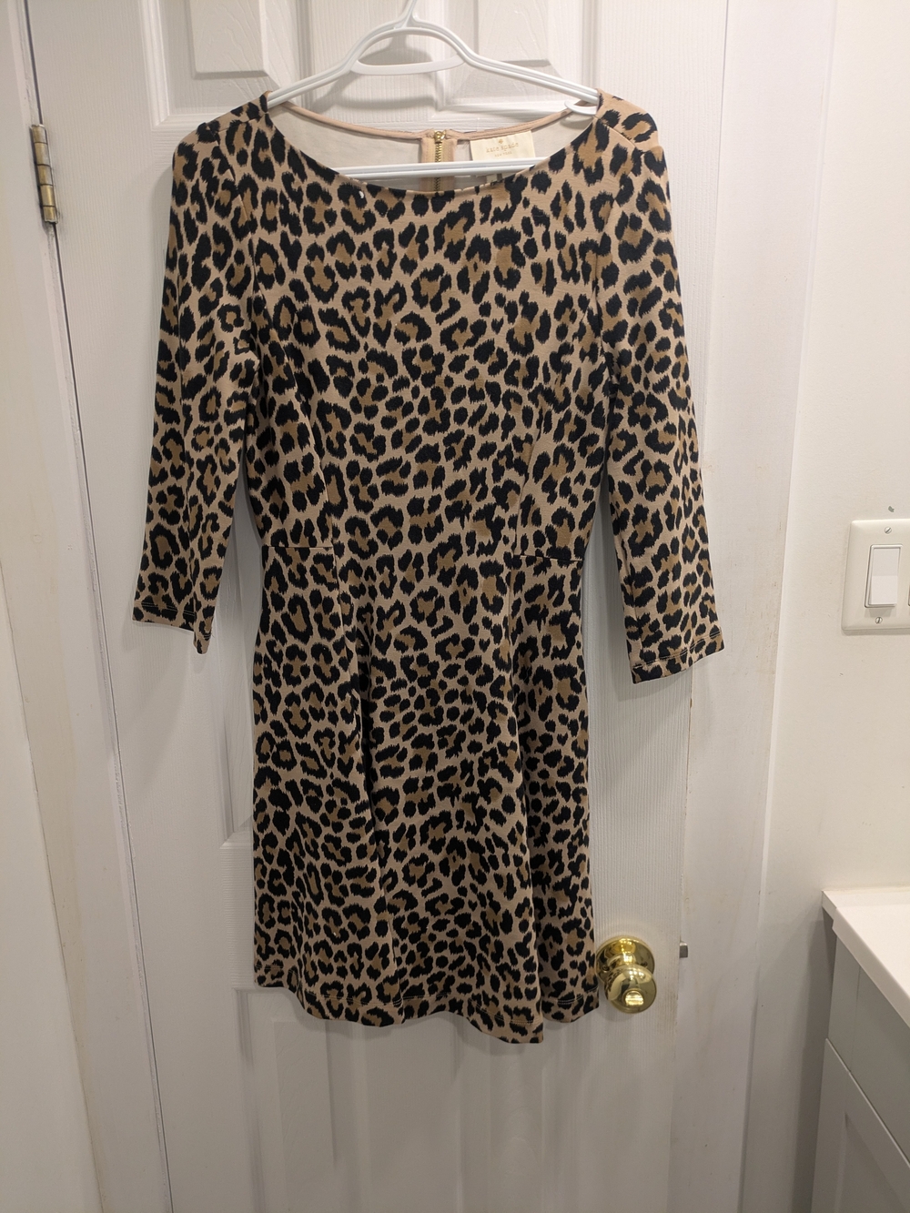 Kate Spade Leopard Print Fit & Flare Dress - Tan/Black